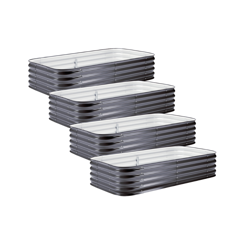 4-Pack Medium Modular Metal Raised Garden Bed - 15" Tall
