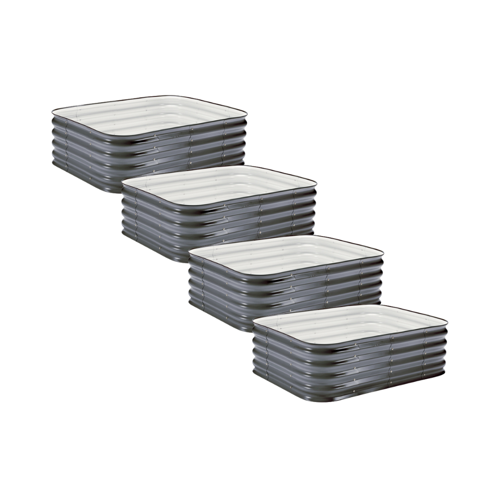 4-Pack Small Modular Metal Raised Garden Bed - 15" Tall