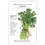 Aspabroc Broccolini seed packet with botanical information and the illustration of the broccolini