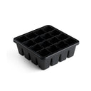 Black Epic 16 Cell Seed Starting Tray with multiple compartments on a white background