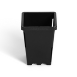 Black Epic 3” Cube Pot with embossed 'EPIC TRAYS' branding and air-pruning side slots on a plain white background.