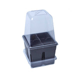Fully assembled Humidity Domes & Bottom Trays that has the 4-Cell Seed Starting Tray