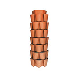 Seven-tier terracotta GreenStalk Vertical Planter Basketweave on a white background.