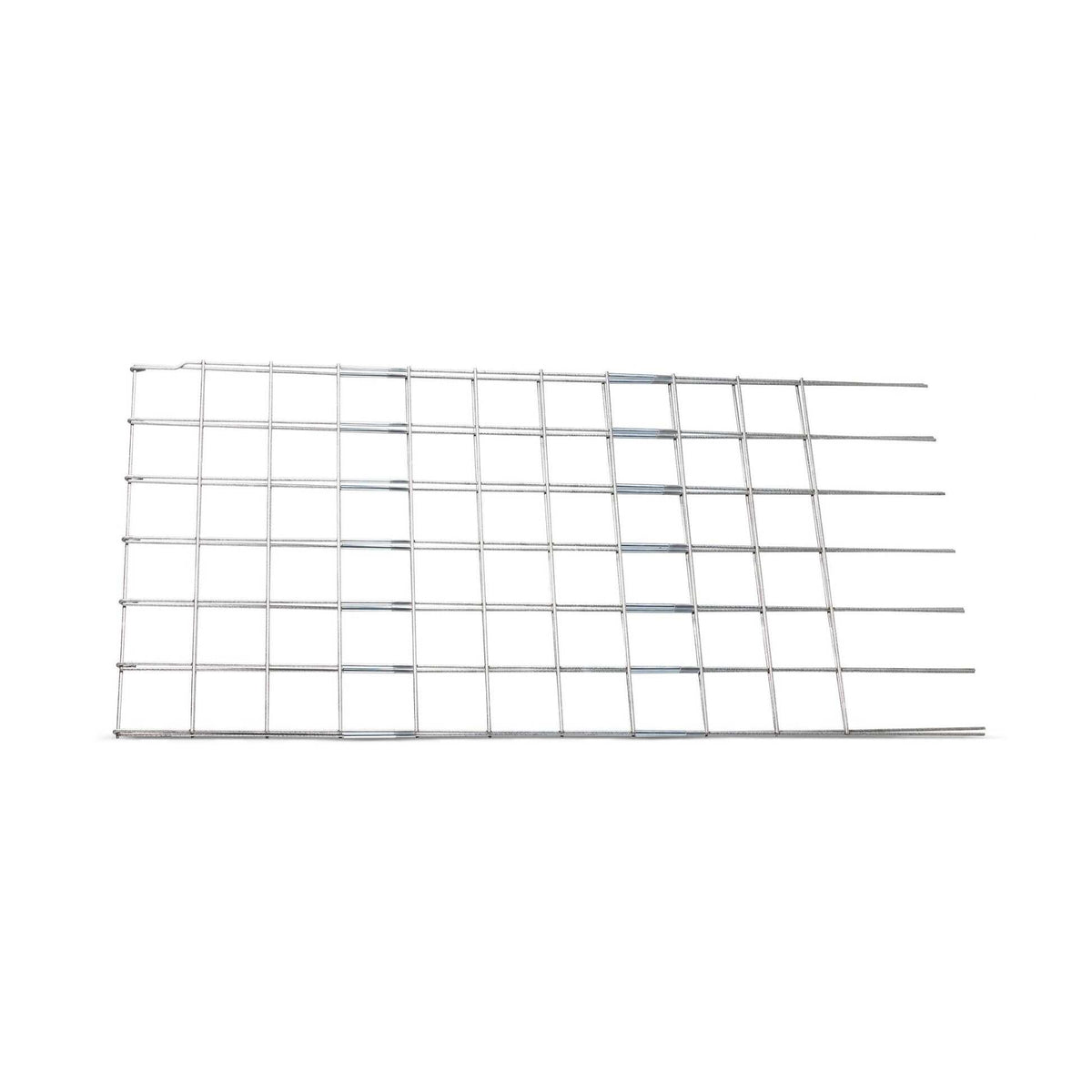 Silver galvanized steel A-frame trellis grid laying flat against a white background.