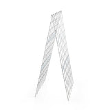 Silver heavy-duty galvanized steel A-frame trellis standing on a white background