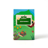 Epic Gardening seed bundle packaging with garden illustration on a white background