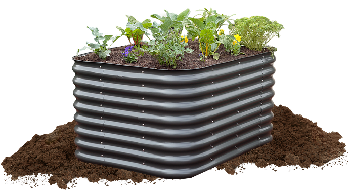 Raised bed with rich soil ready for planting