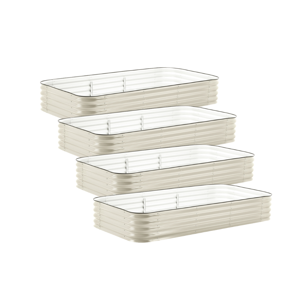 4-Pack Large Modular Metal Raised Garden Bed - 15" Tall