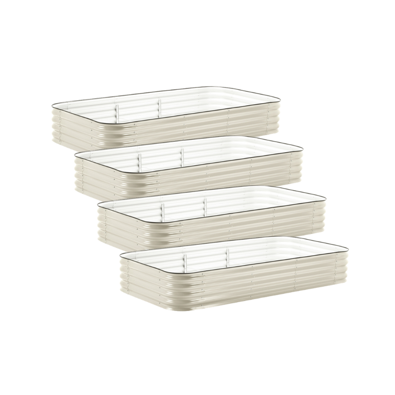 4-Pack Large Modular Metal Raised Garden Bed - 15" Tall