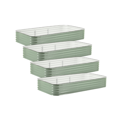 4-Pack Large Modular Metal Raised Garden Bed - 15" Tall