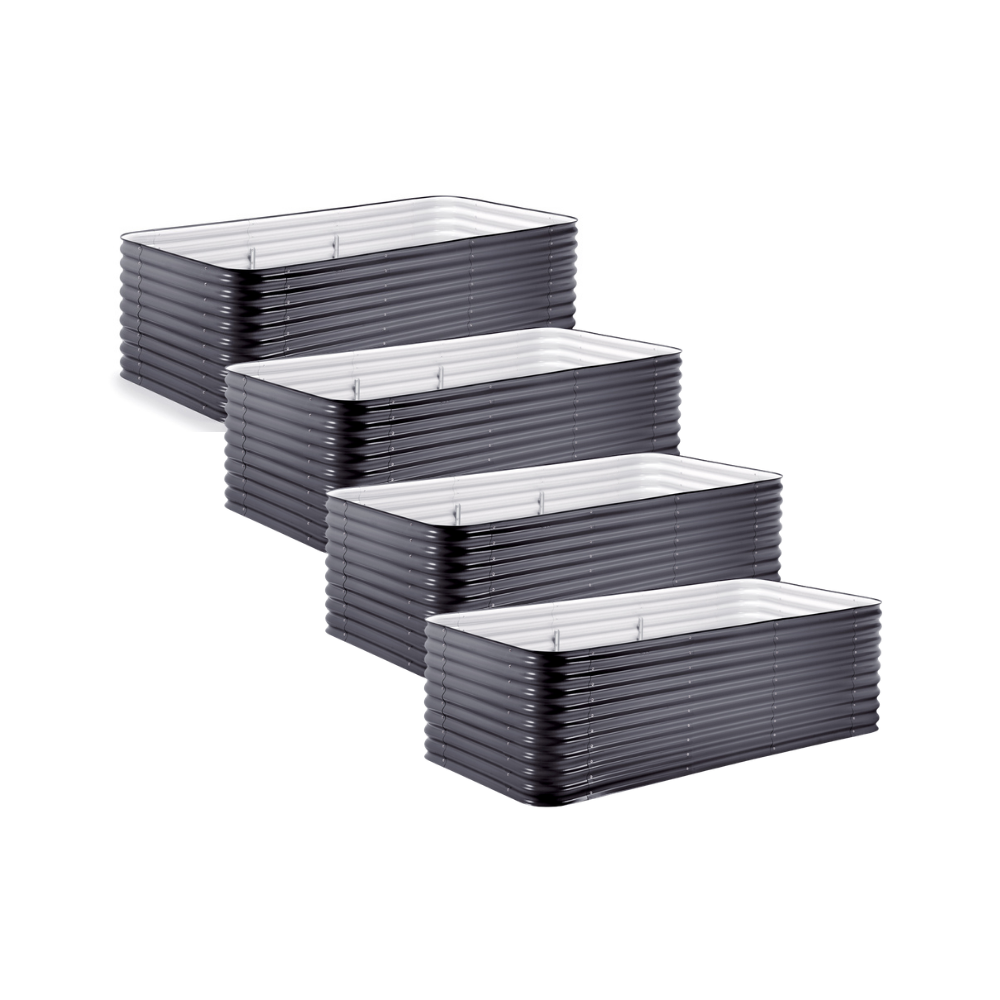 4-Pack Large Modular Metal Raised Garden Bed - 29" Tall