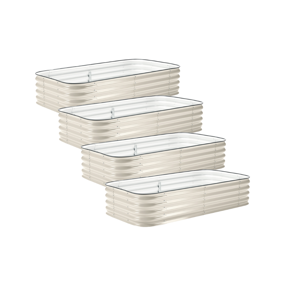 4-Pack Medium Modular Metal Raised Garden Bed - 15" Tall