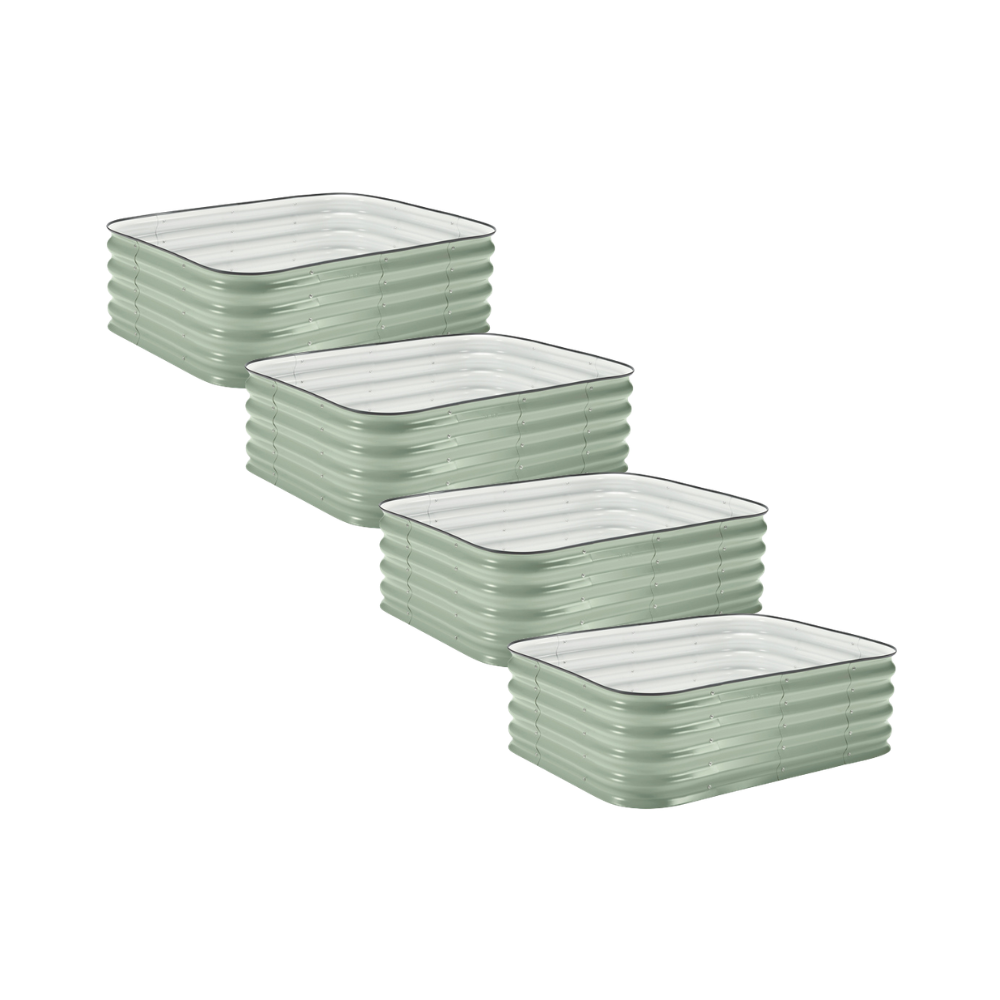 4-Pack Small Modular Metal Raised Garden Bed - 15" Tall