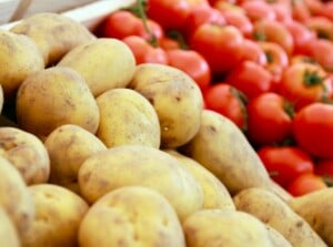 Potatoes Next To Tomatoes