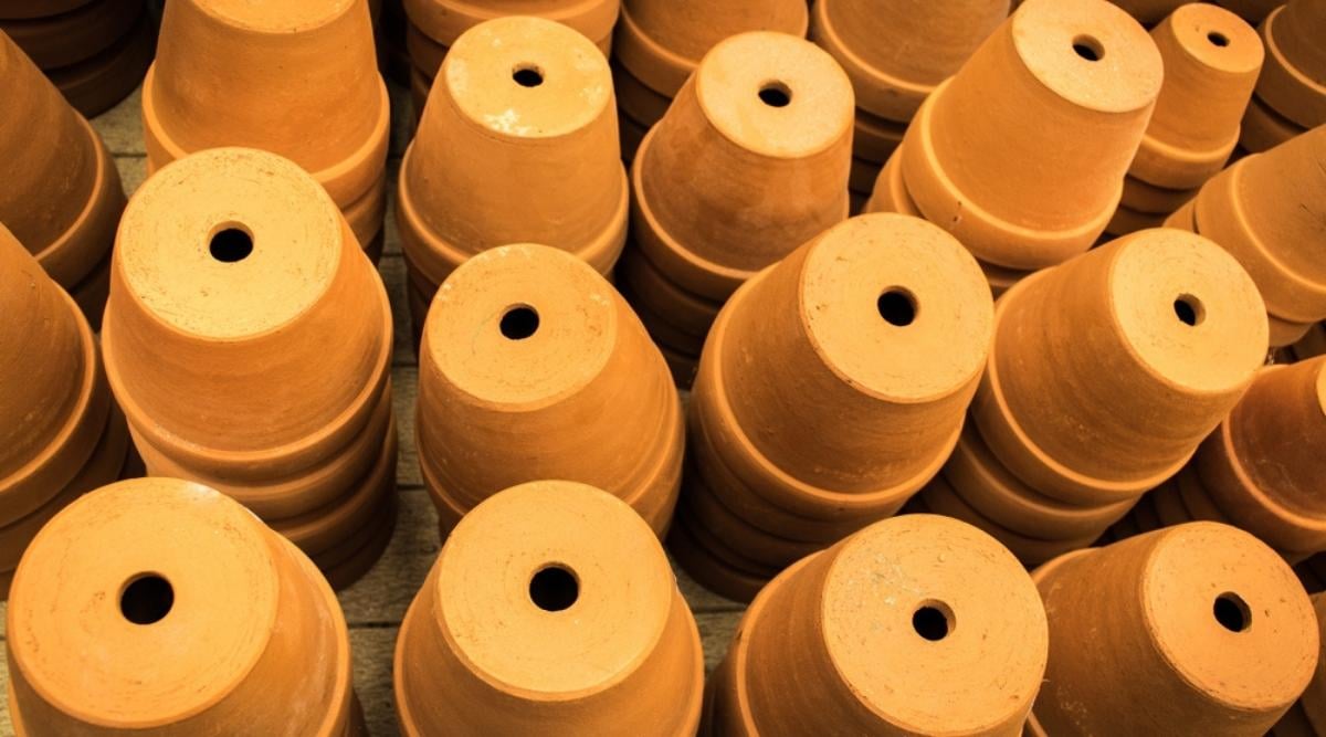 Pottery pots have the holes for drainage