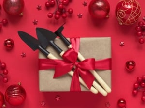 present with garden tools