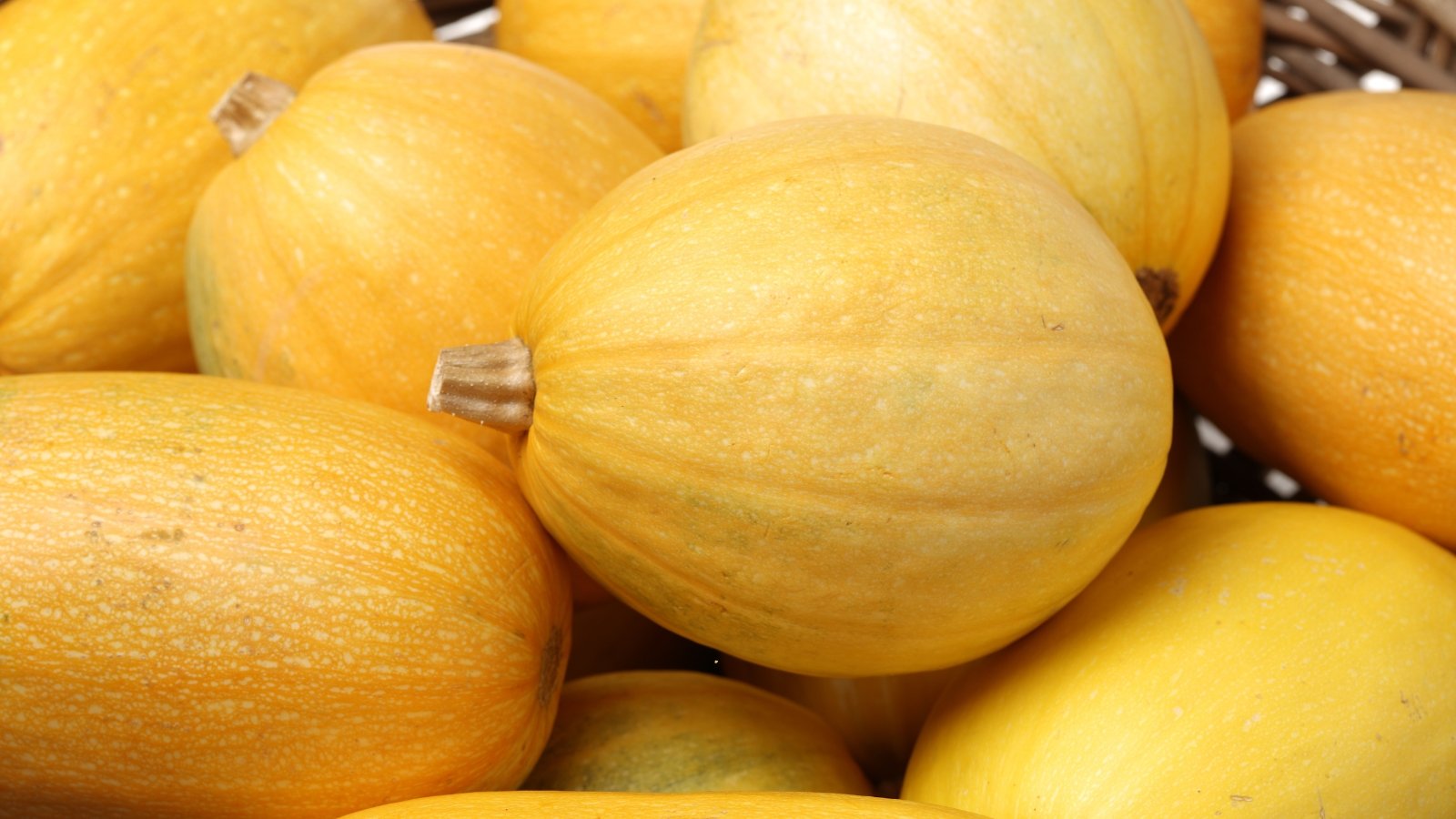 A pile of oblong, pale yellow fruits with smooth, slightly ribbed skin and dry stem ends.
