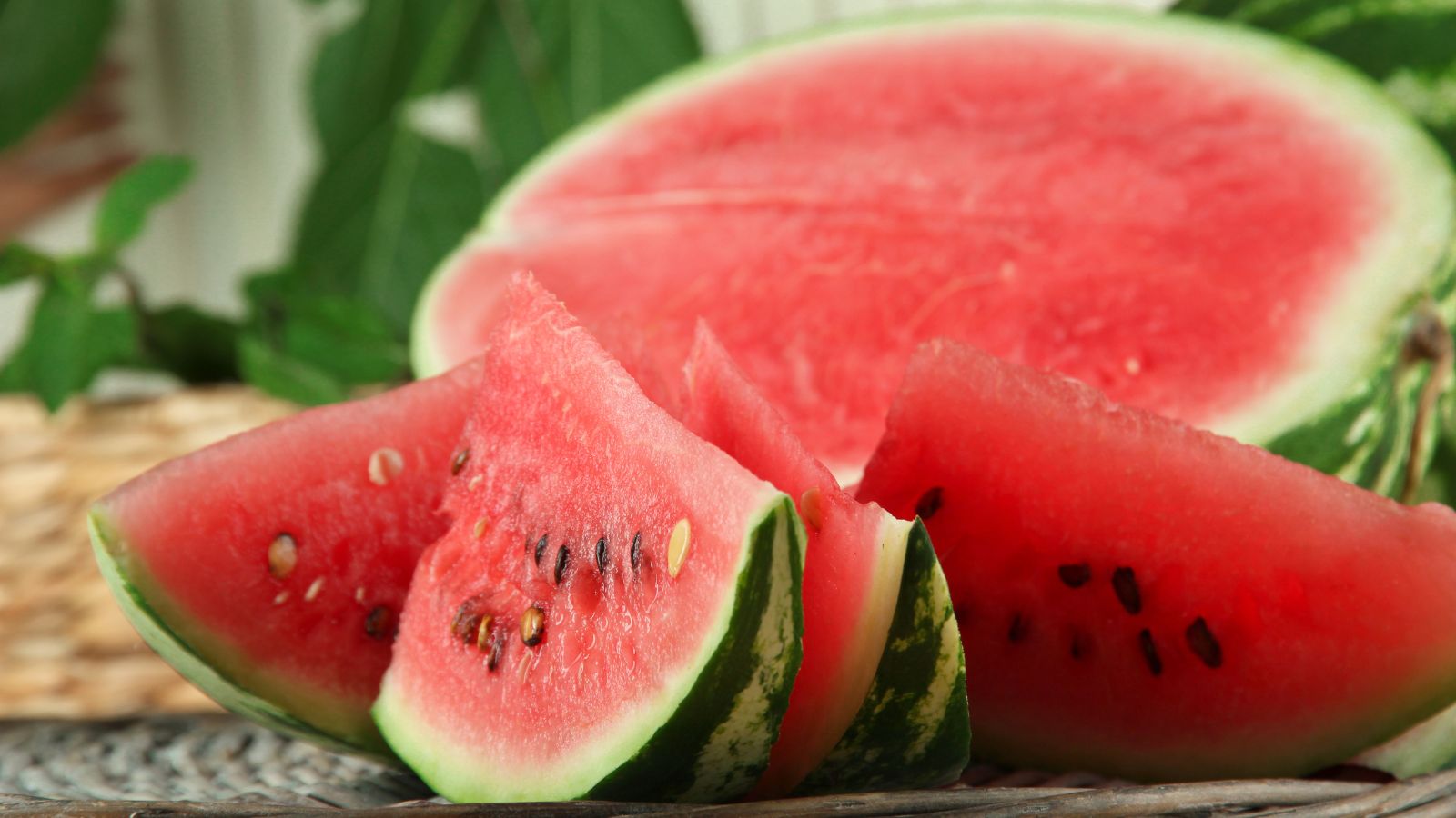 A close-up shot of a ripe and sliced crops with their germs exposed, showcasing how to grow store watermelon seeds